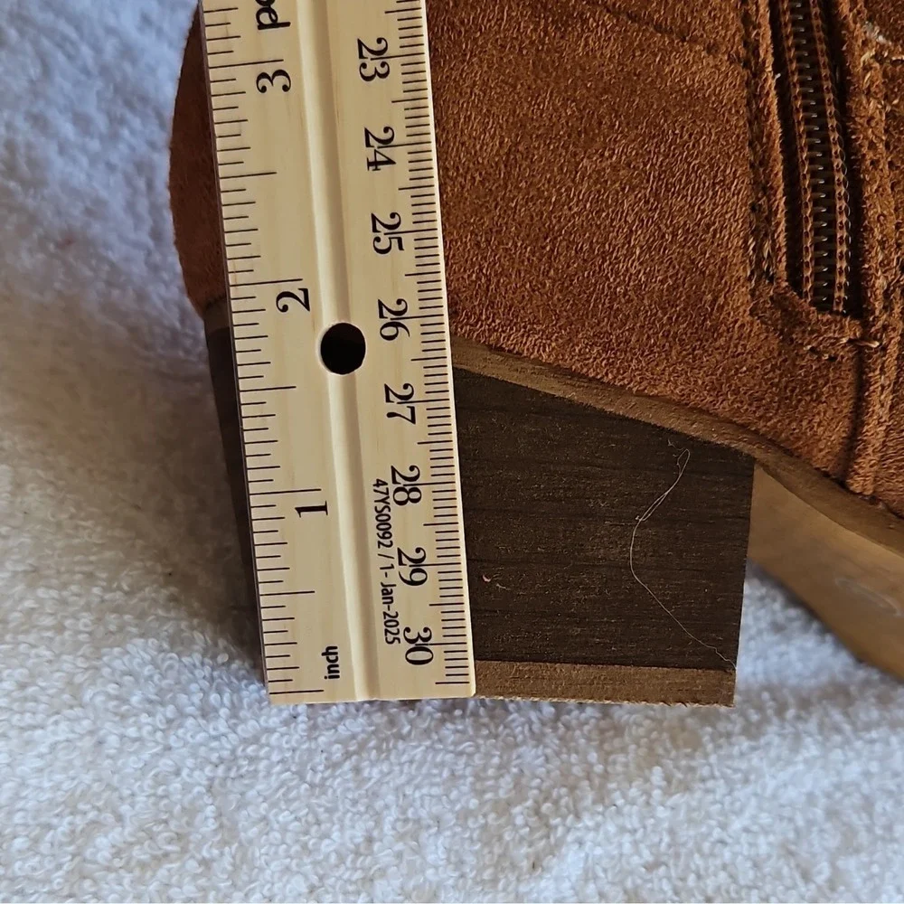 J.Adams Shoes Roundup Brown Suede Knee High‎ Side Zip Pointed Toe Women 6